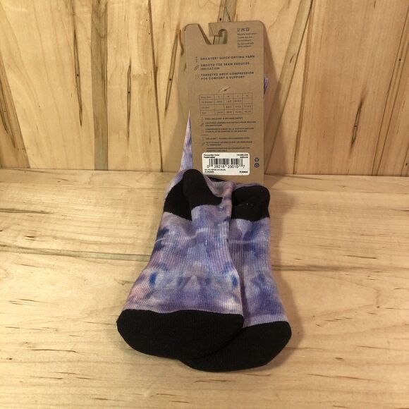 NEW WITH TAGS BROOKS UNISEX FUN SERIOUSLY TEMPO CREW SOCKS PURPLE MEDIUM M - Picture 3 of 5